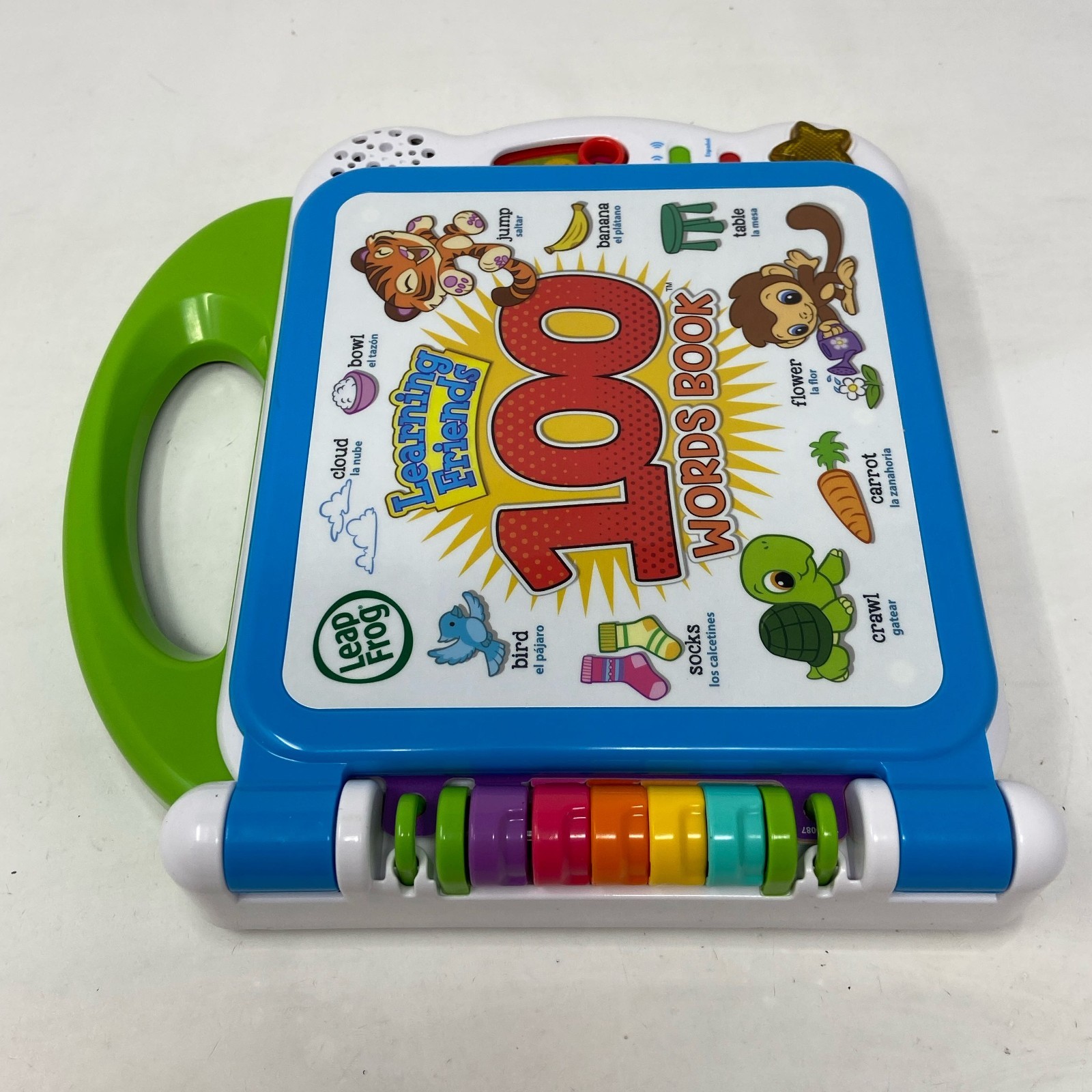 LeapFrog Learning Friends 100 Words Book - Bilingual English/Spanish, Green/Blue