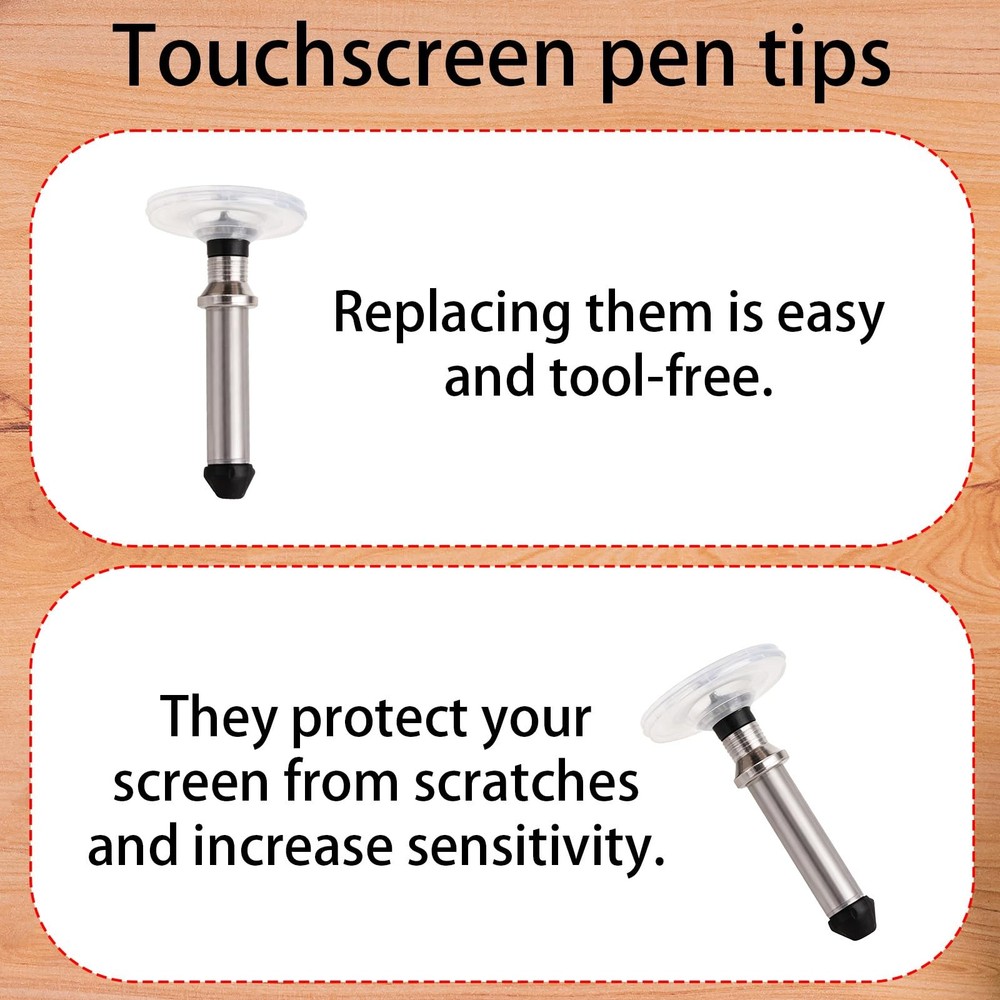 24pcs Stylus Pen Replacement Tips Only, High-Precision silver, black