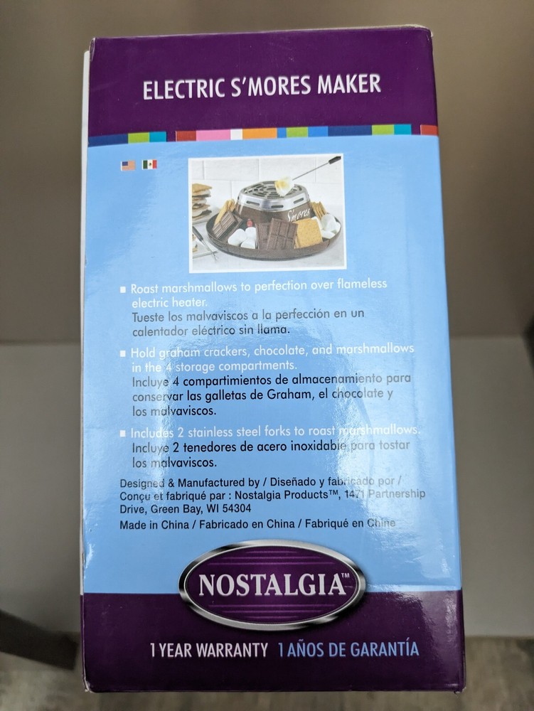 Nostalgia Electric S'mores Maker *New & Sealed*