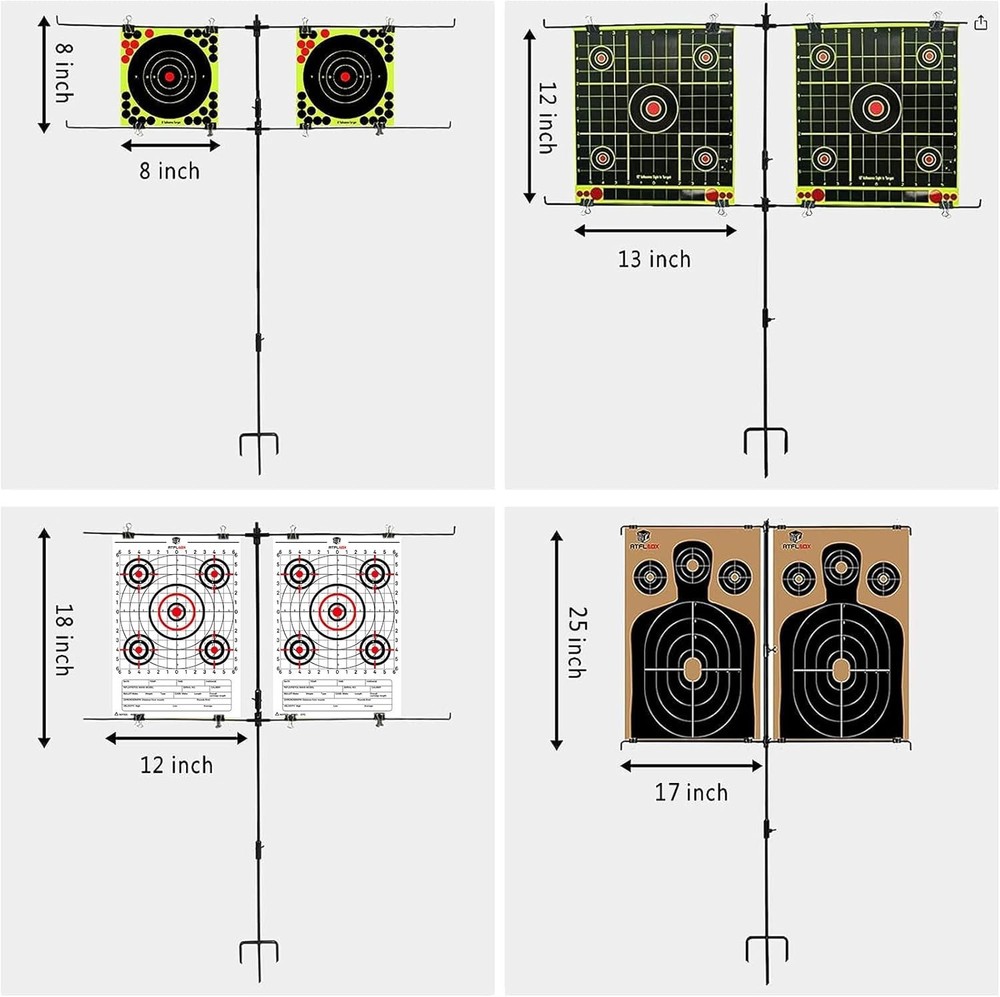 Adjustable Shooting Target Stand with 10pcs Papers for A-Target