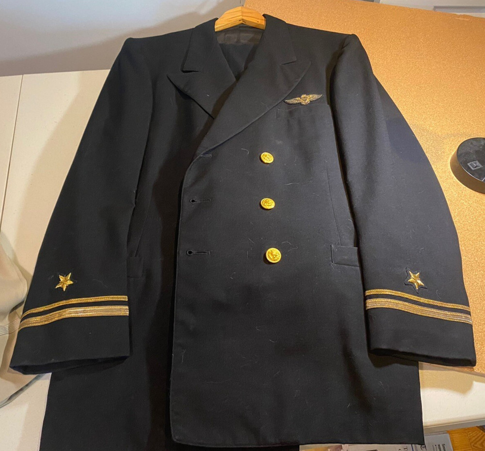ID'D Post-WW2 US Navy Aviator Uniform Jacket Bullion Wings