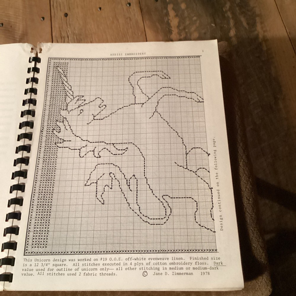 1978 Counted Thread Embroidery Projects Book Jane D Zimmerman