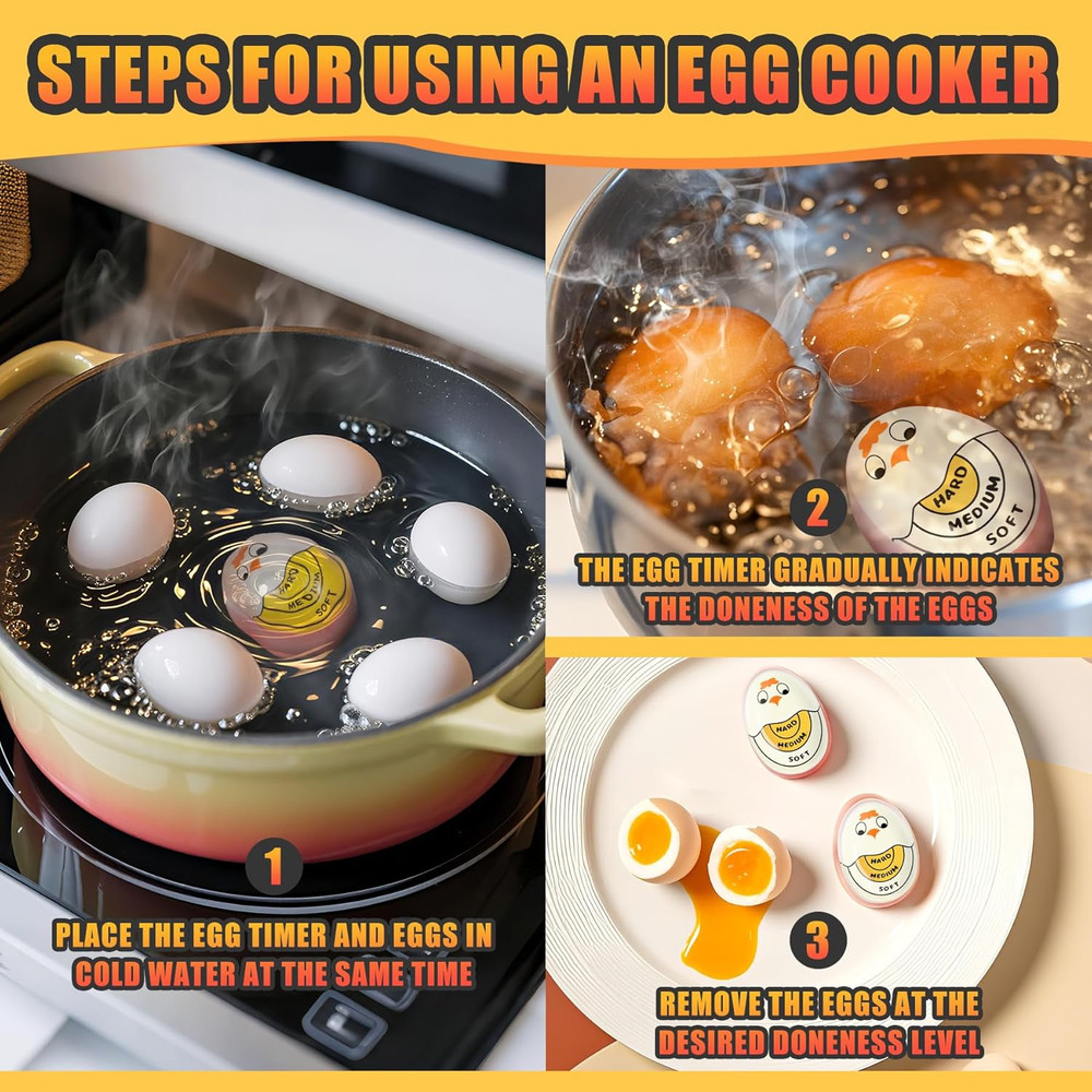 FOREV Egg Timer for Hard Boiled Eggs Soft Boiled Color Changing Indicator Tells