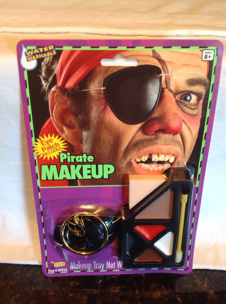 Pirate Make Up Kit With Eye Patch & 1 Earing -UNISEX