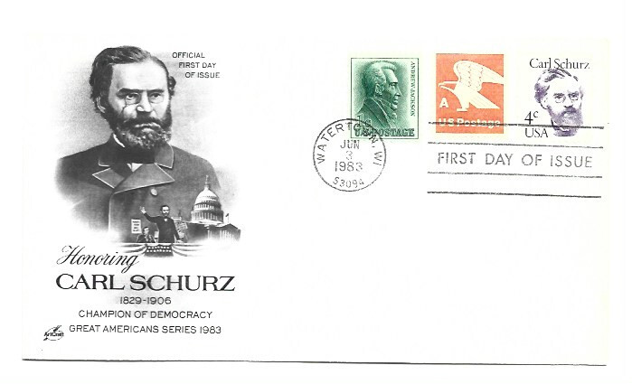 1847 4c Carl Schurz ArtCraft single FDC