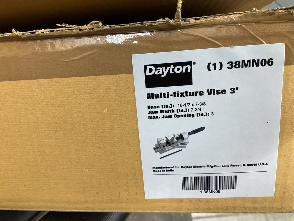 Dayton 38MN06 Control Machine Vise 3" Drilling Milling