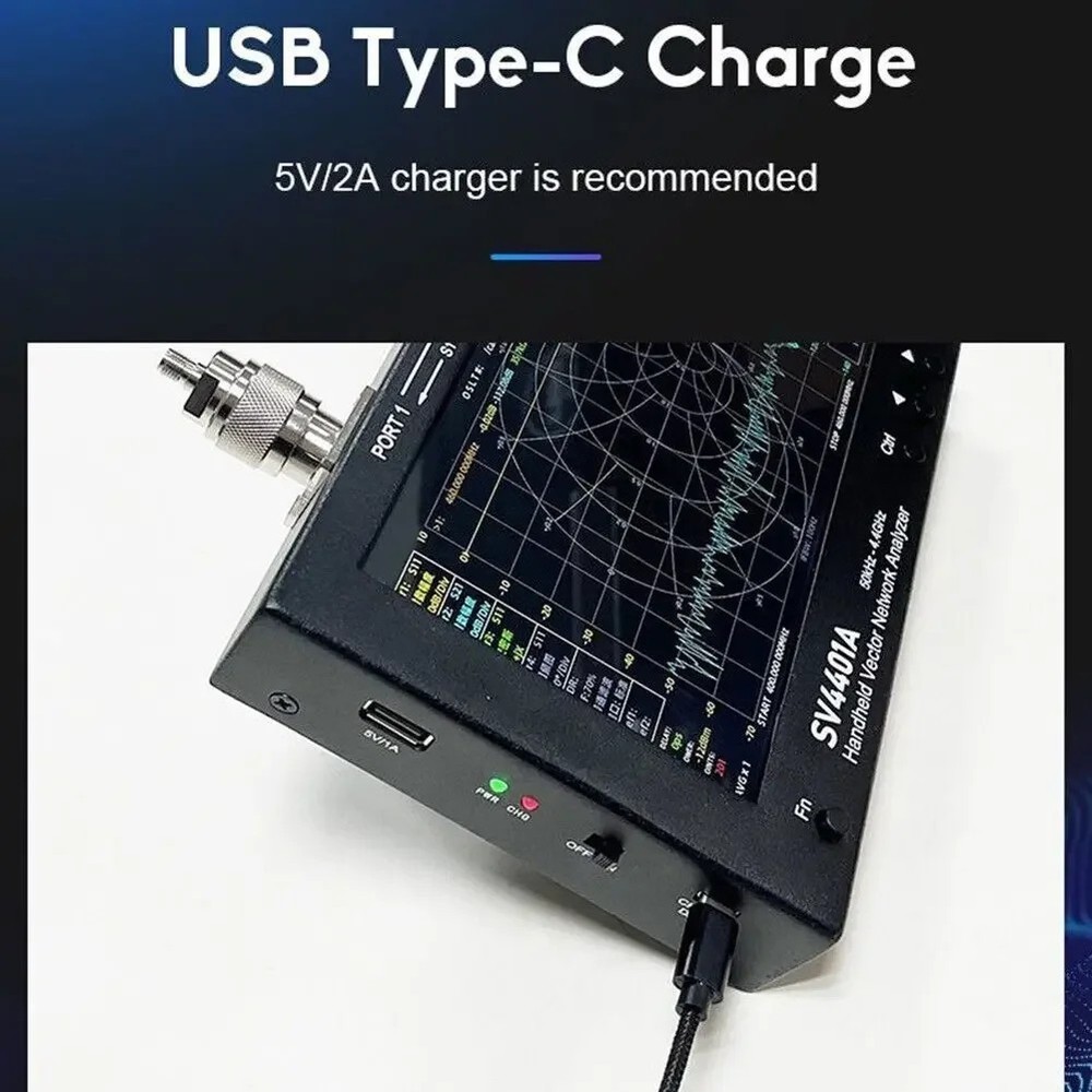 HTOOL SV4401A 50KHz-4.4GHz Vector Network Analyzer 100dB Dynamic VNA 7-inch