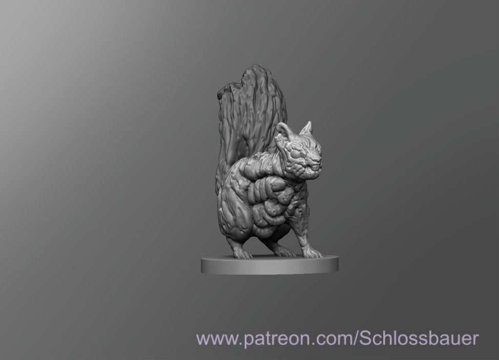 Zombie Squirrel Monster Manual 28mm Scale DND D&D Tabletop Miniature