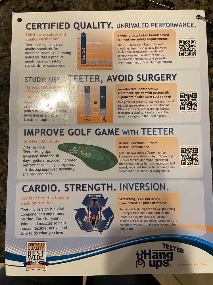 Teeter Hang Ups EP-960 Inversion Table with Back Pain Relief