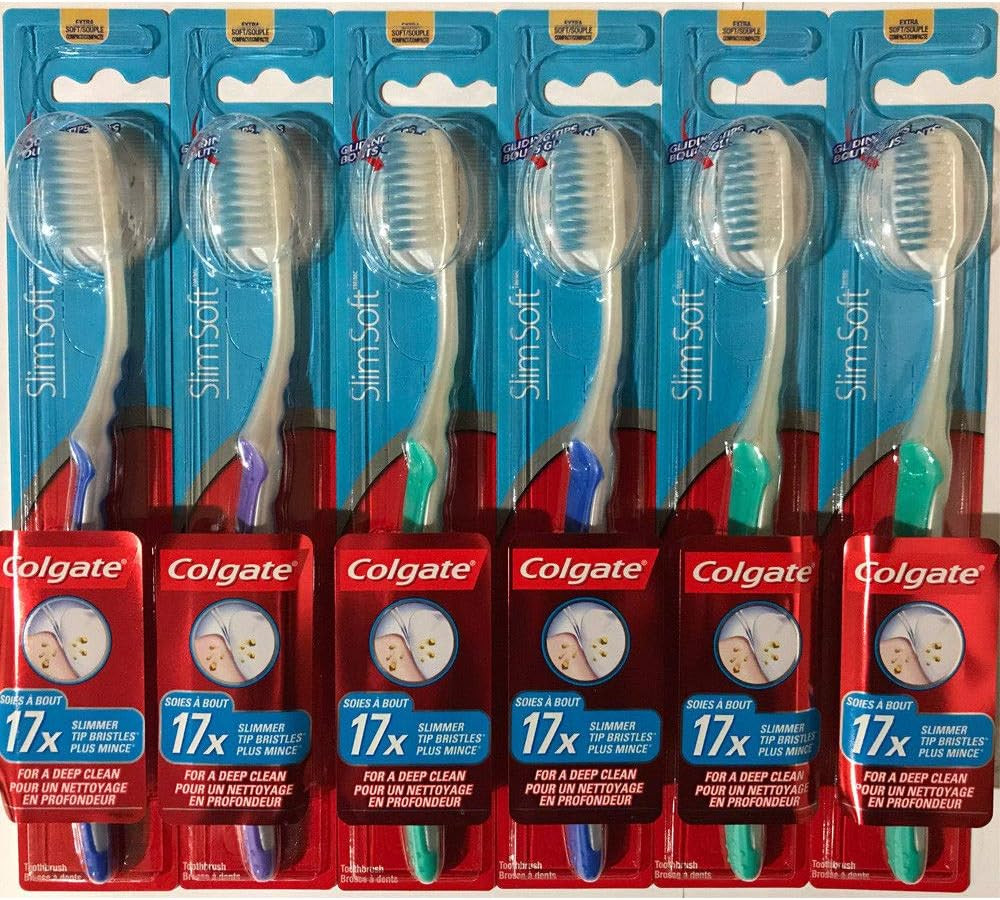 Slim Soft Gliding Tips Toothbrush, Extra Soft, Compact Head - Pack of 6