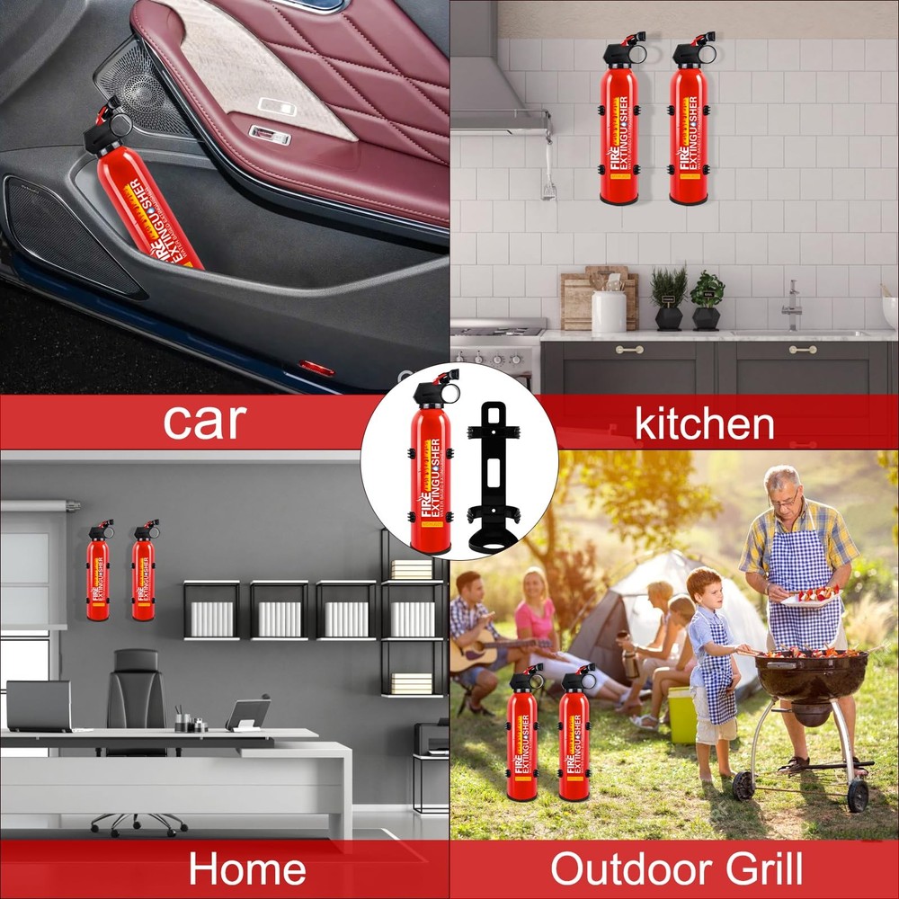 Fire Extinguishers with Mount Bracket 1 Pack Small Portable Fire Extinguishe...