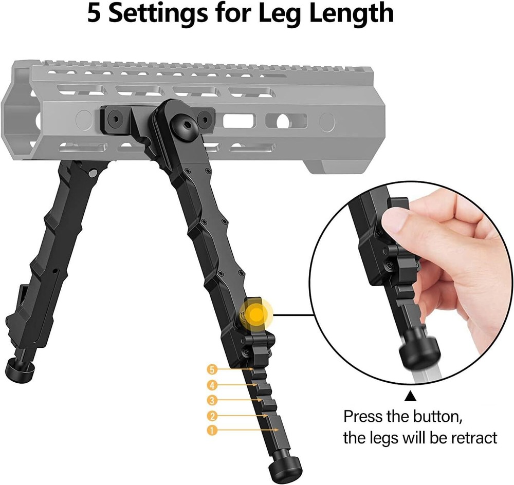 Split Bipod Adjustable Tactical Stand Rifle Bipod V9 Hunting Bipod