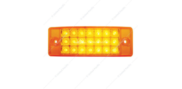 21 LED REFLECTOR RECTANGULAR LIGHT (CLEARANCE/MARKER) - AMBER LED/AMBER LENS