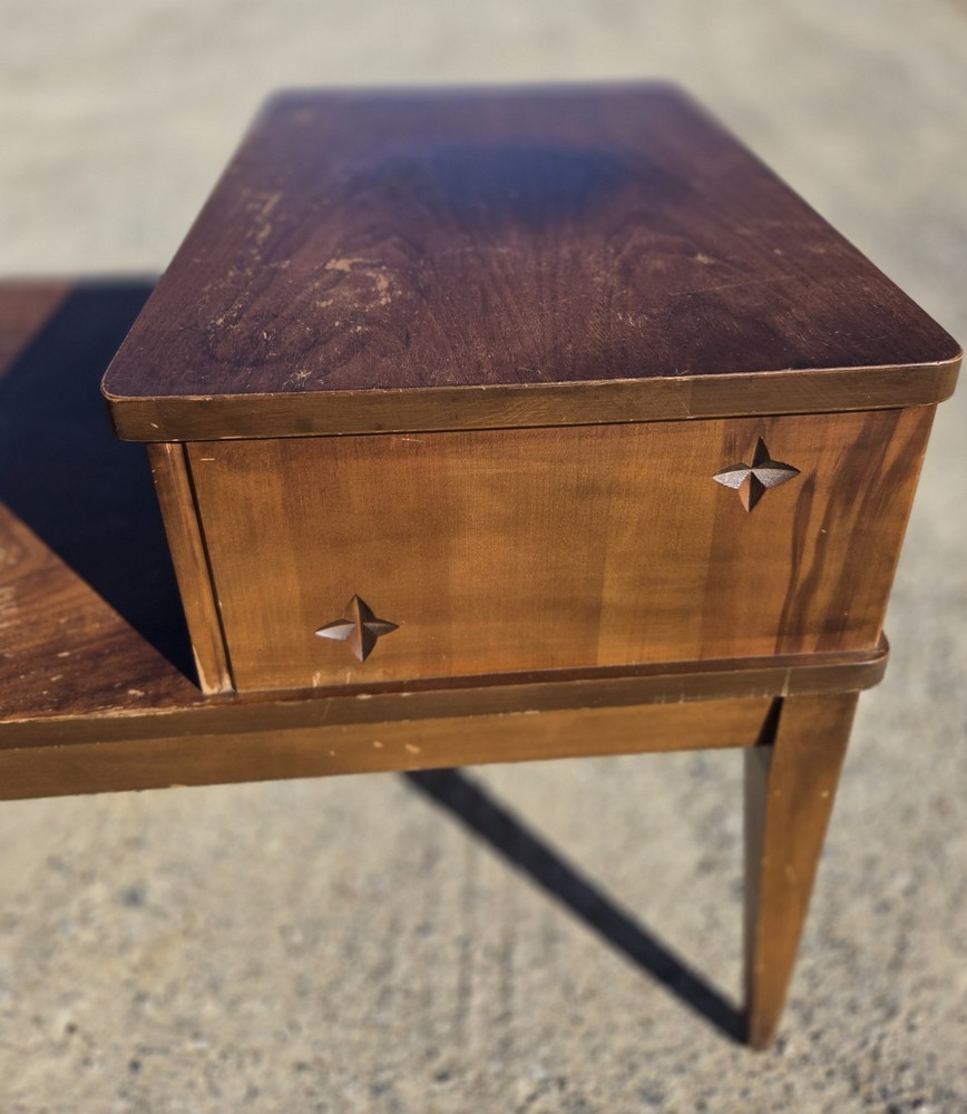 One Mid-century Mersman ( 1950s-1970s ) step-up side table solid wood.