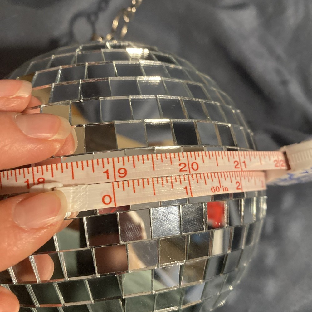 6” Hang Spin Motor Lighted Mirror Disco Ball 19” Circumference