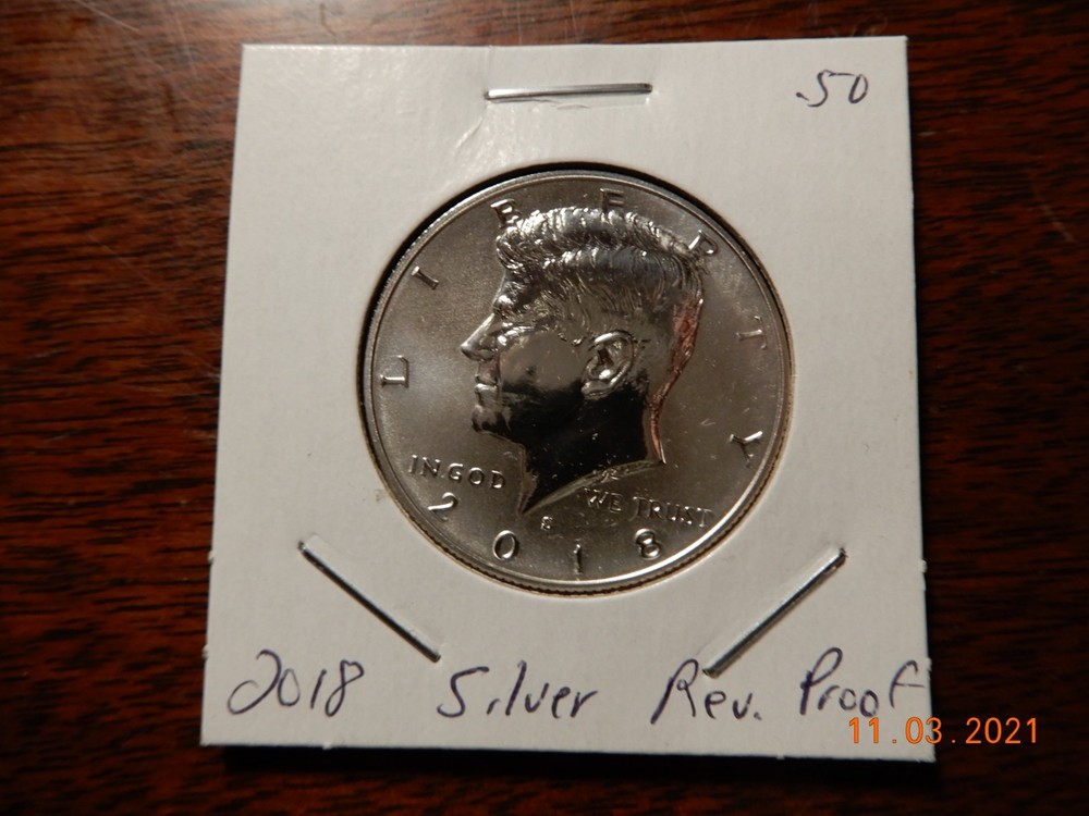 2018 S Reverse Proof Silver Kennedy Half Dollar From Proof Set