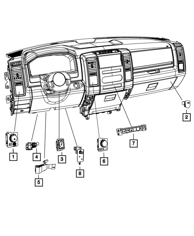 Genuine Mopar Instrument Panel Switch 5164912ac