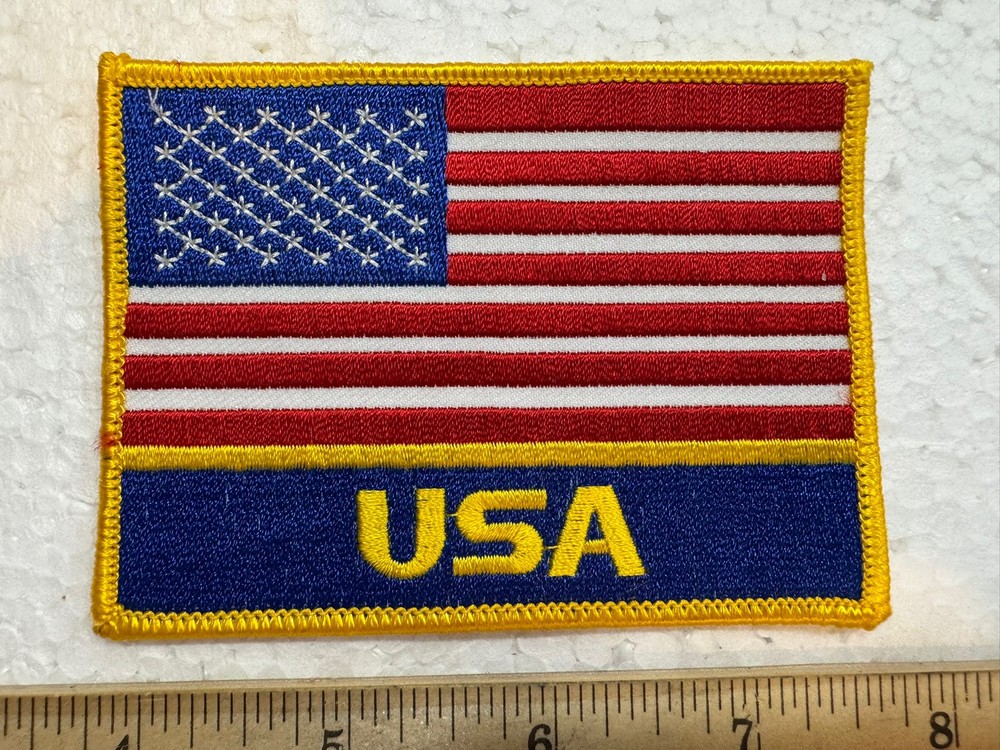 Vintage NASA Patch- USA & Flag