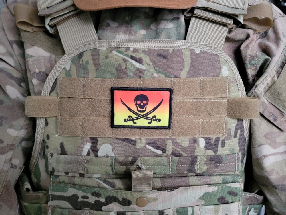 Calico Jack Summer Vibes Skull Crossbones Hook Loop 2x3" Pirate Morale Patch