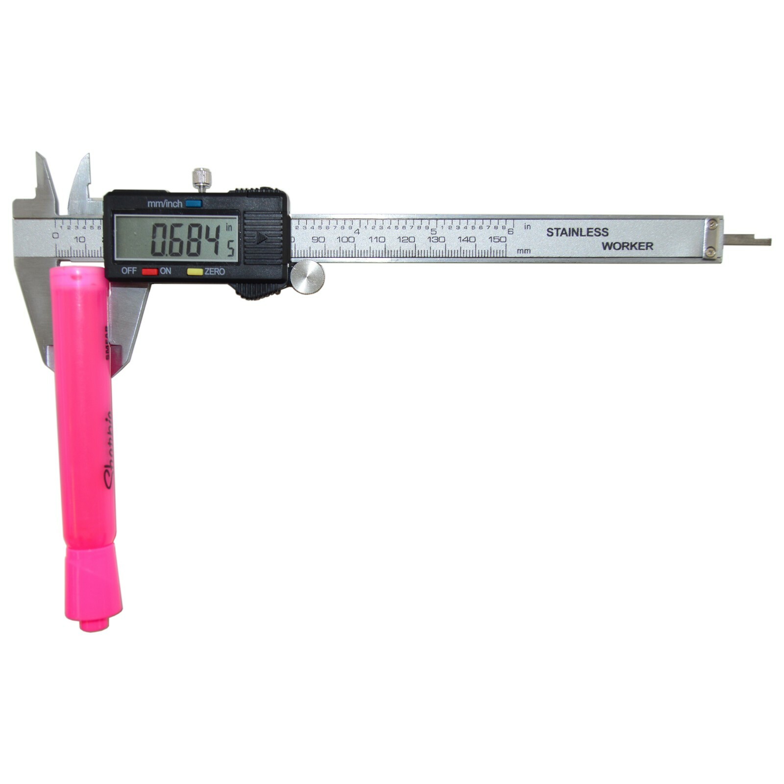 Steel 6-Inch Digital Caliper with Extra-Large LCD Screen with Battery and Case