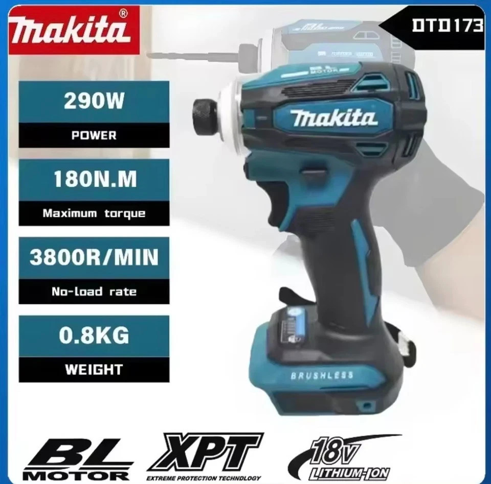 Makita DTD173 18V Brushless Cordless Impact Driver – 180Nm (Tool Only)