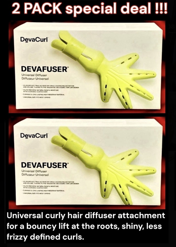 2 PACK DevaCurl DevaFuser Attachment  Universal Curly Hair Dryer Diffuser