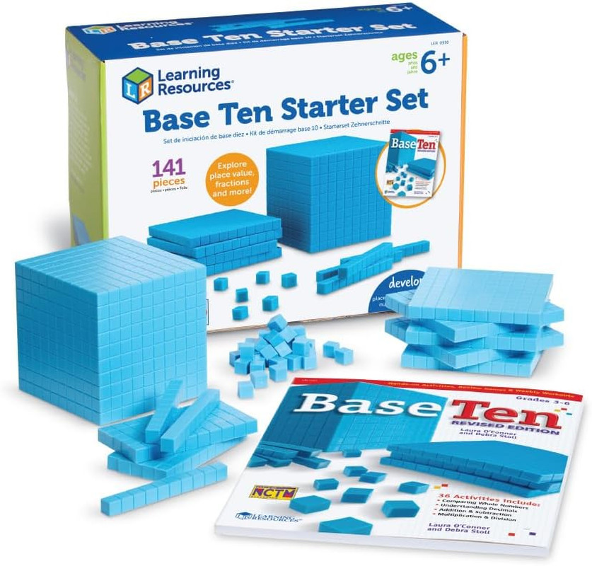 Plastic Base Ten Starter Set - 1St Grade Math Manipulatives for Elementary Schoo