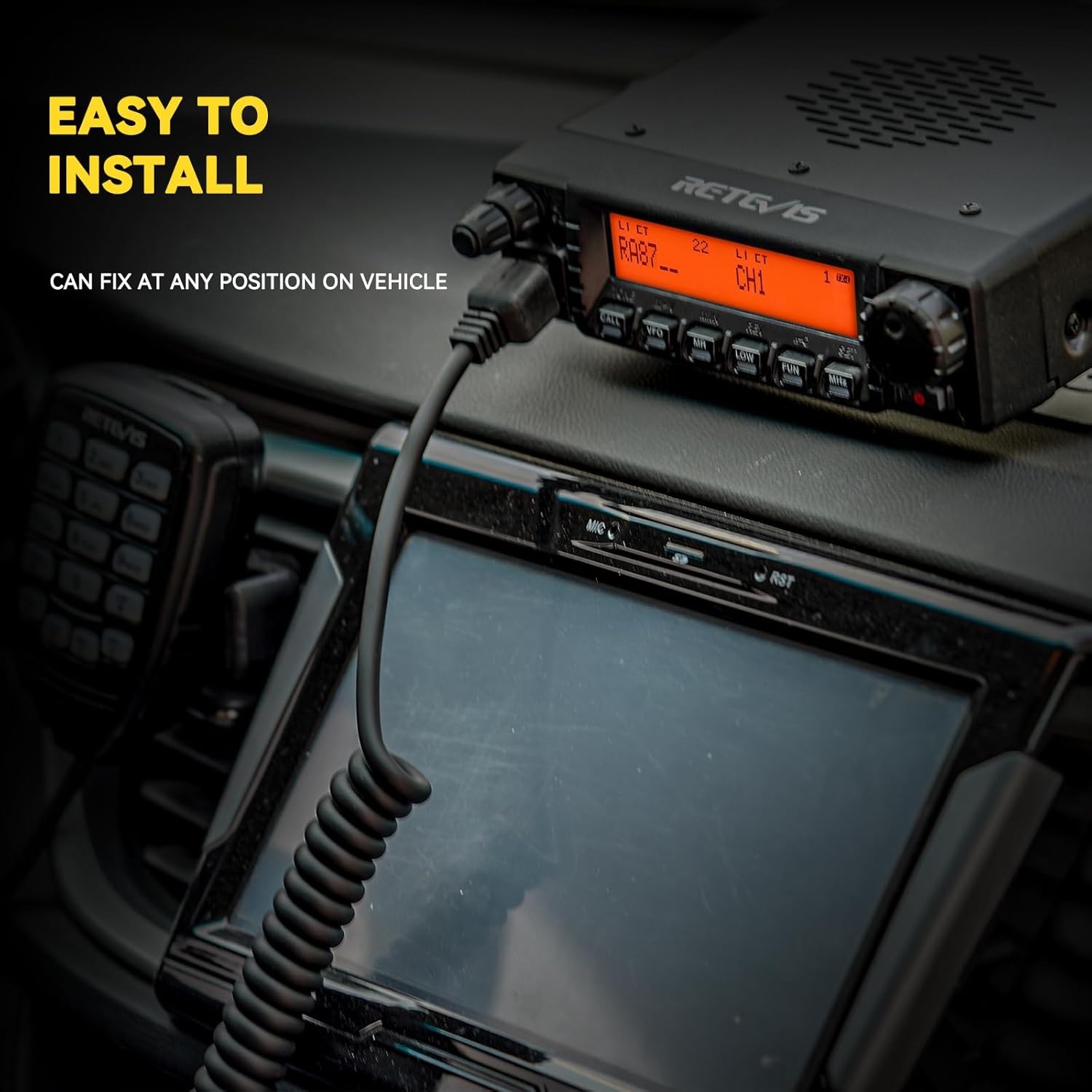 Retevis GMRS Mobile Radio 40W Mobile Transceiver Base Station 8 Repeater Channel