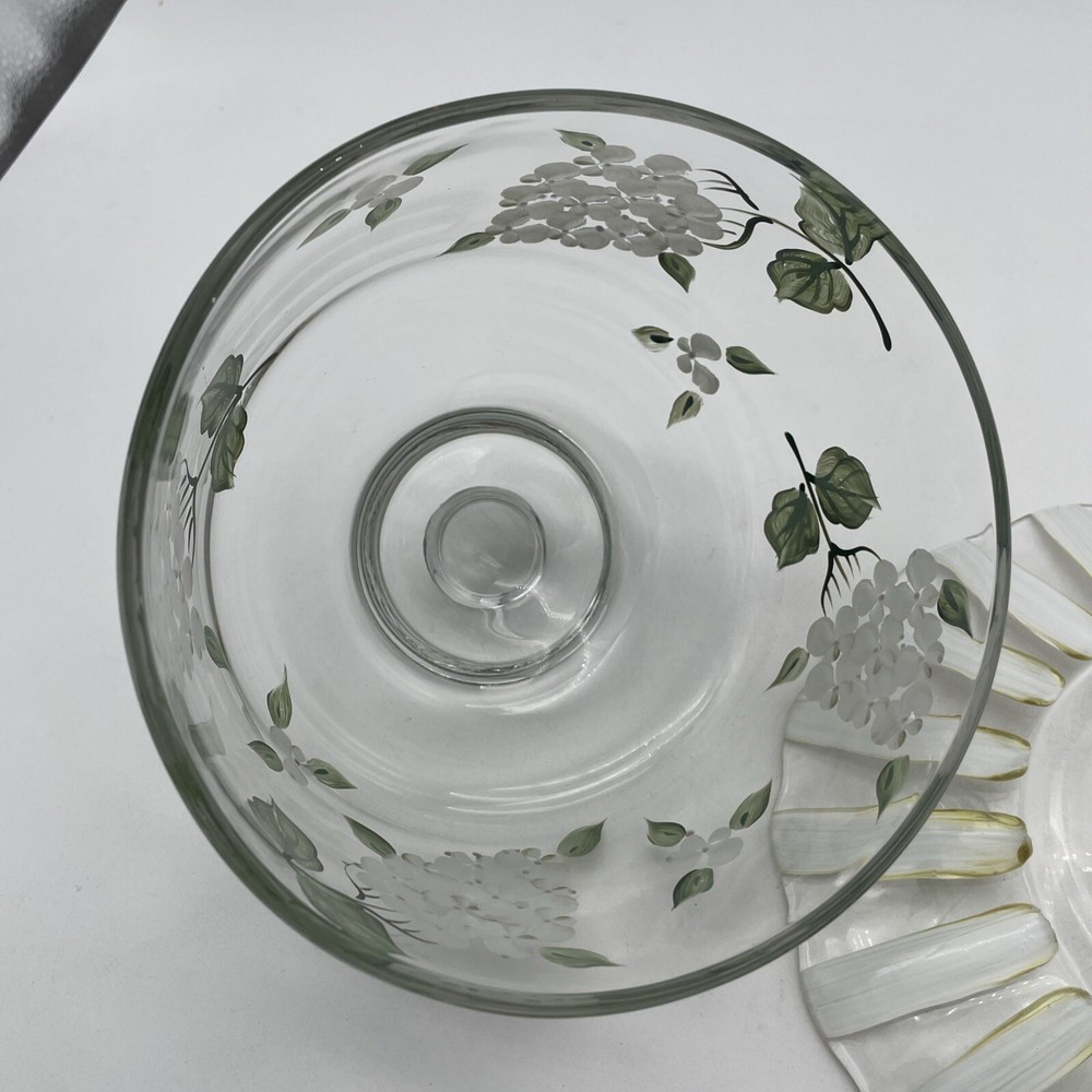 Vintage Hydrangea Cake Plate with Lid