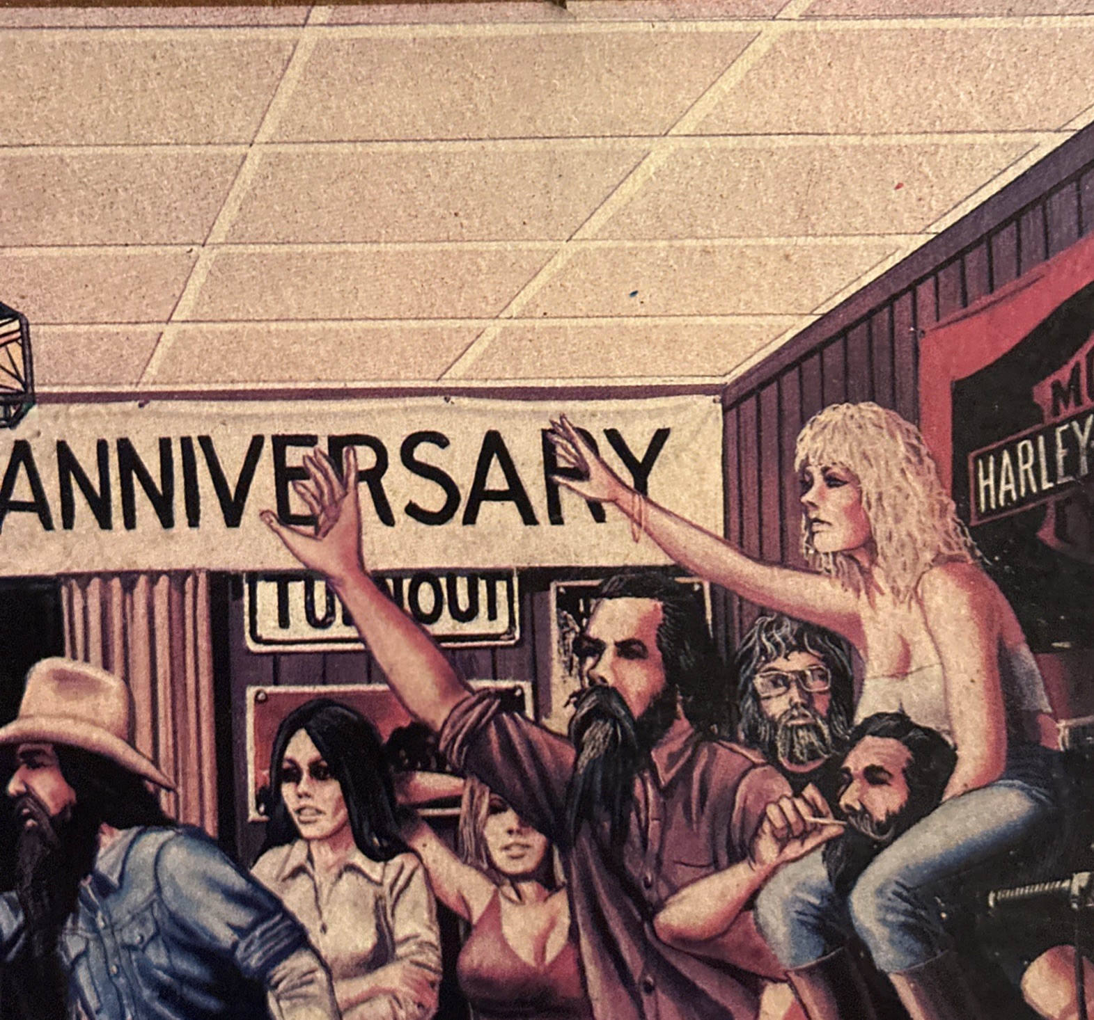 Awesome Vintage Easy Riders 10th Anniversary Wall Hanger 20” Long 16”tall