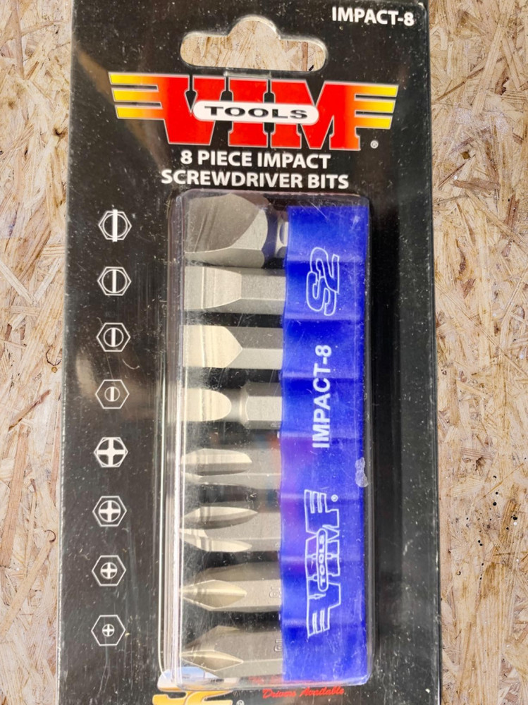 VIM Tools 8pc 5/16 Hex / Shank Bit Set for Hand Impact Driver #IMPACT-8