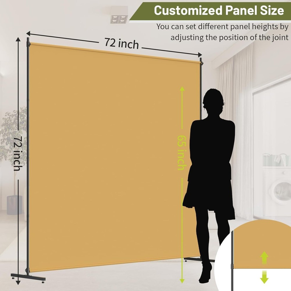 Room Divider 72x72Inch Large Single Panel Privacy Screen for Room Separation