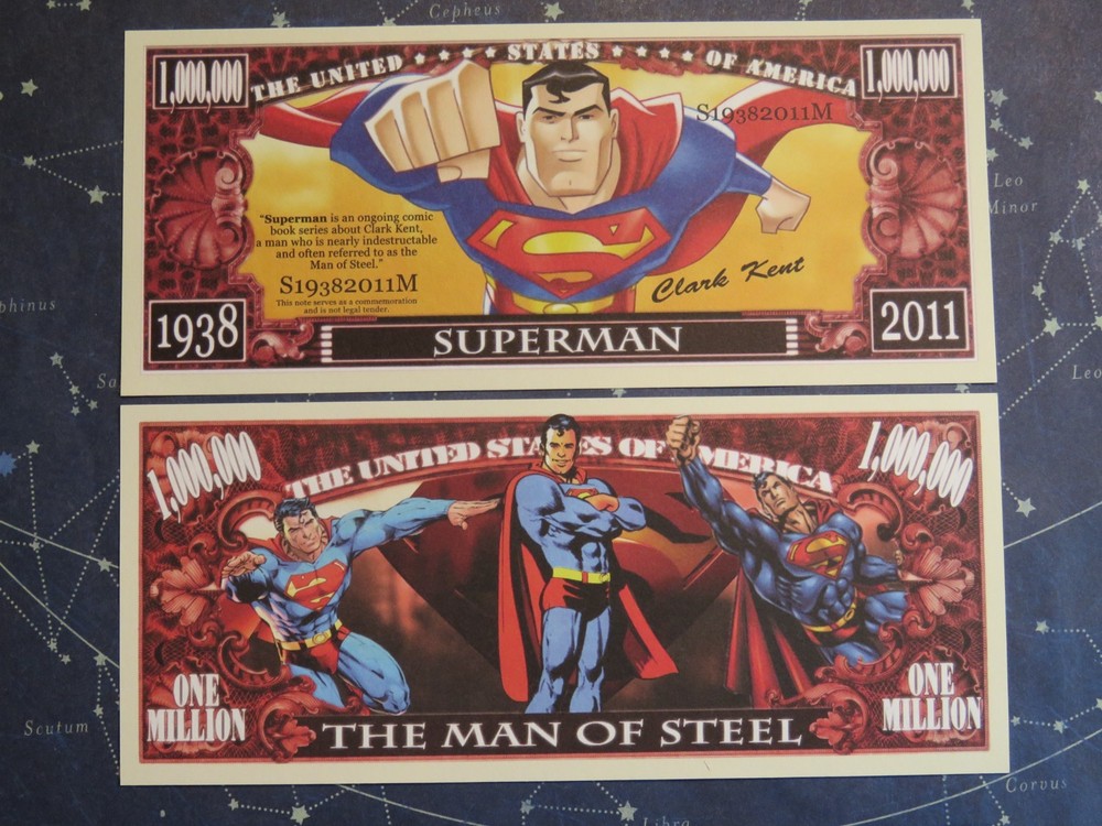 SUPERMAN (Clark Kent): Comic Book Hero ~ $1,000,000 One Million Dollars
