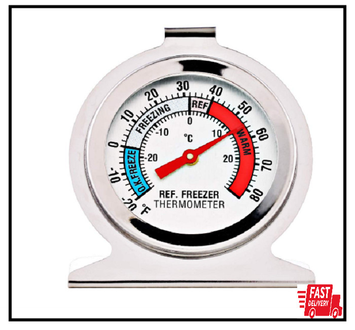2 Pack Refrigerator Freezer Thermometer Large Dial Thermometer