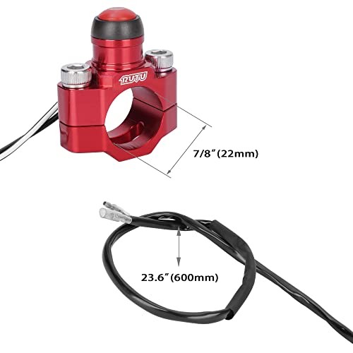 CNC Universal Motorcycle Engine Stop Start Kill with Mounting Backplate Red