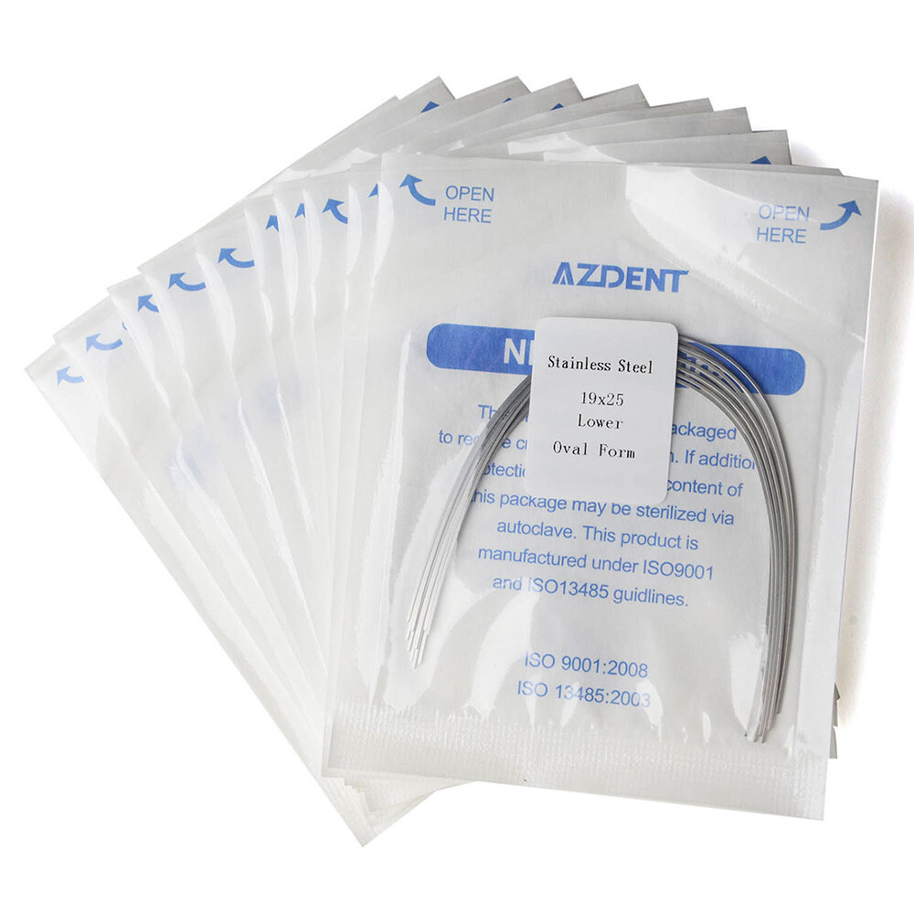 AZDENT Dental Orthodontic Stainless Steel Rectangular Arch Wires Ovoid Form