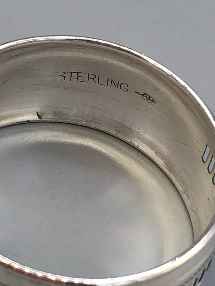 Webster Sterling Silver Napkin Ring 3/4" wide, pierced pattern