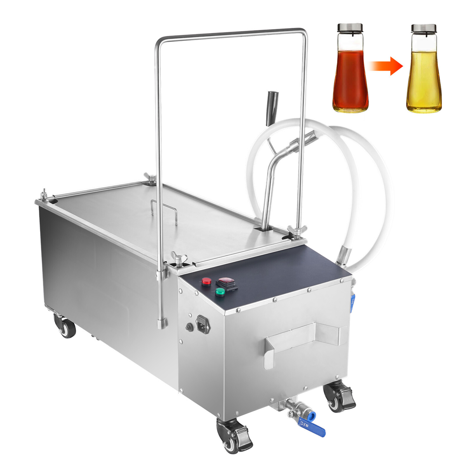 Uimoso Fryer Oil Filter Commercial Cooking Oil Filtration System 55L Capacity