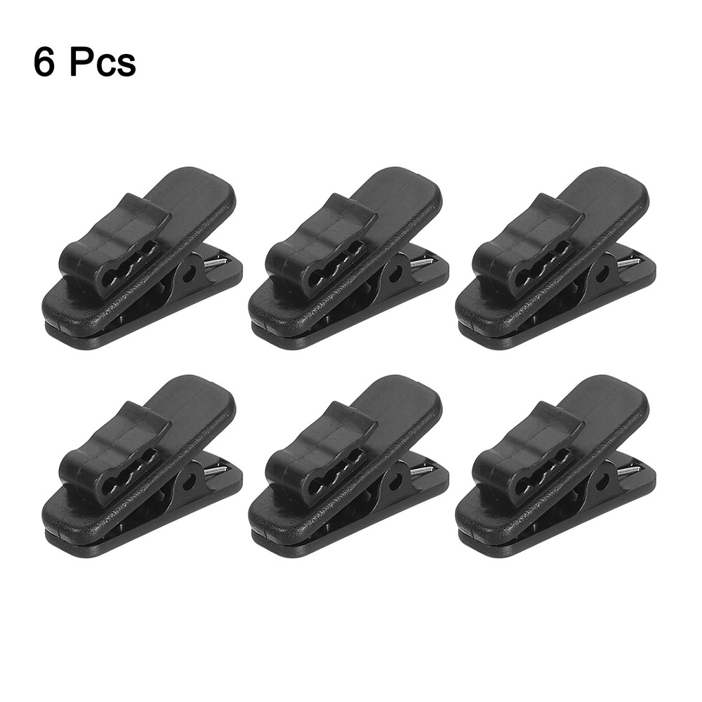 6pcs Headphone Wire Clips 0.94" Length Small Headset Cable Clamp, Black