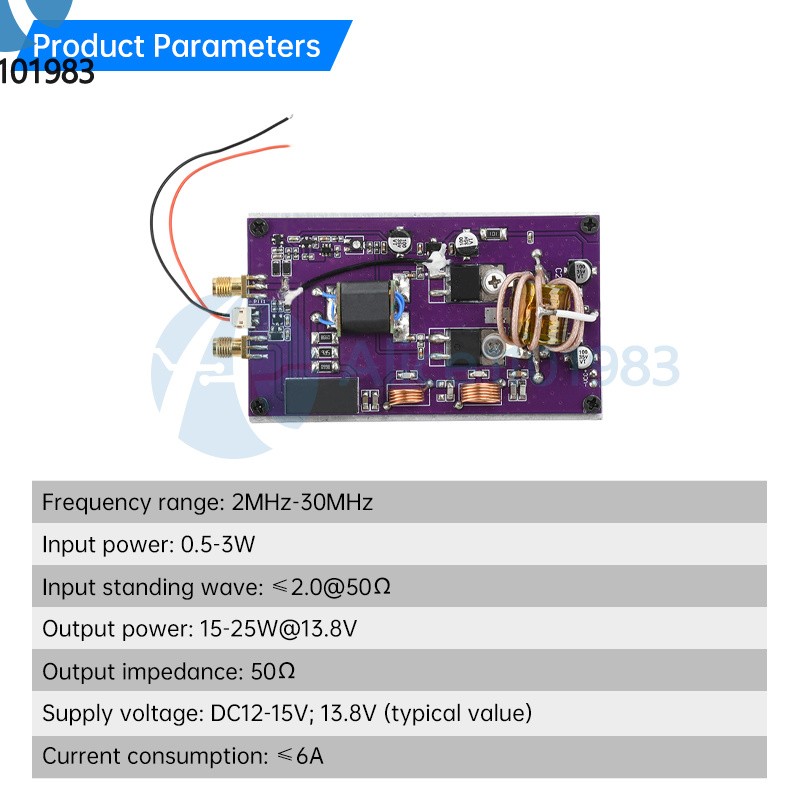 20W Portable Short Wave Amplifier Module Transceiver Automatic Converter 30MHz
