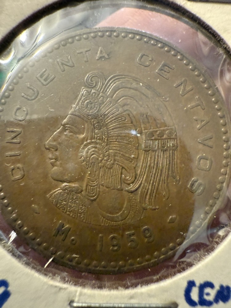 1959 Mo Mexico 50 Centavos Coin