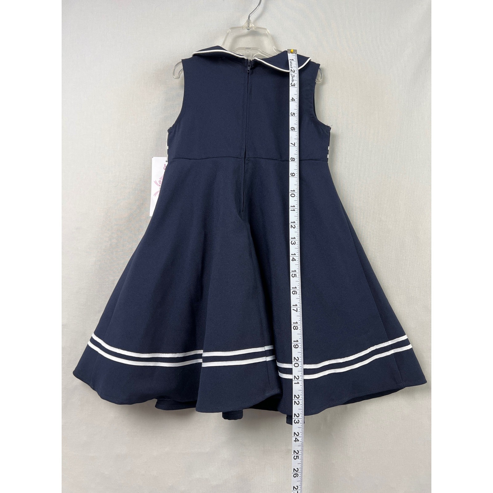 Bonnie Jean Dress Kids 4T Navy Blue Nautical Bow Peter Pan Collar Easter Party