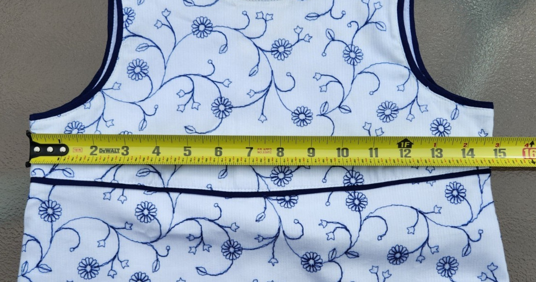 POLLY FLINDERS DRESS Sleevless White/Blue + matching Ponytail Band Girl's 10 NEW