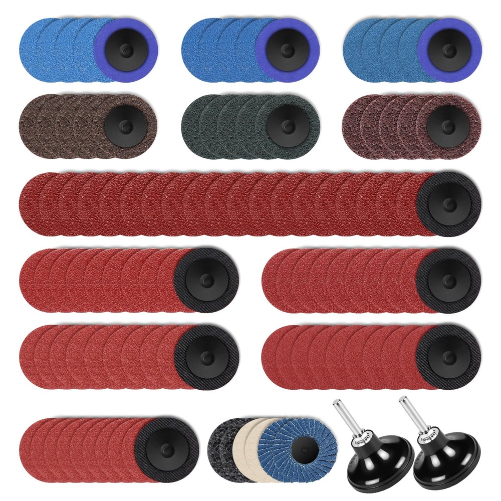 108 Pcs 2" Sanding Discs Quick Change Sanding Discs Surface Conditioning Discs