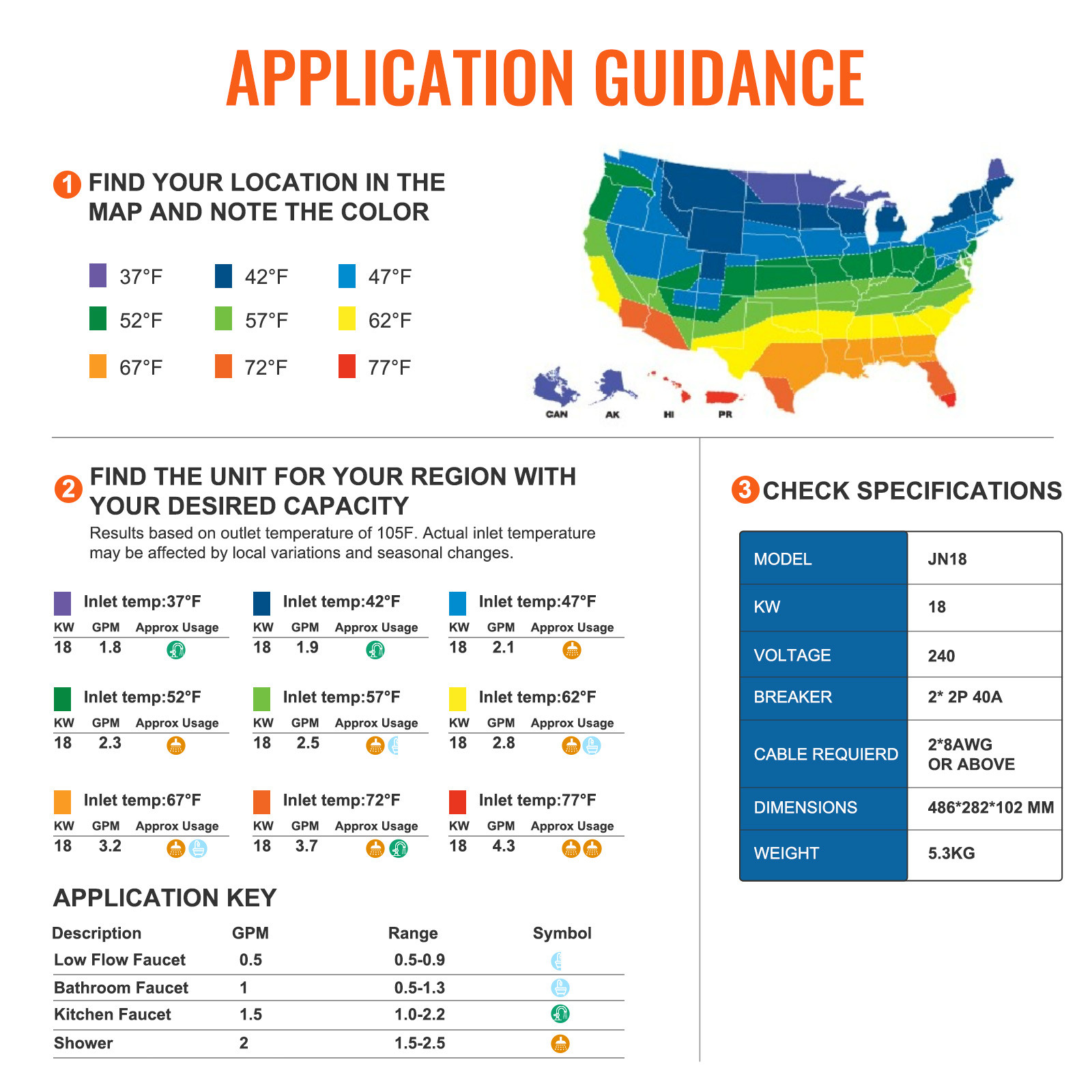 VEVOR 18KW Instant Hot Tankless Water Heater Electric LED Boiler IP25 for Shower