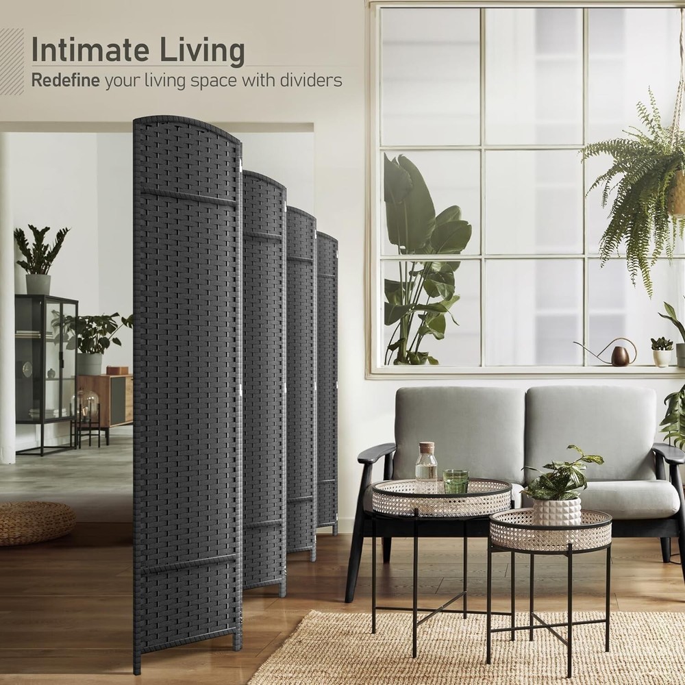 Sorbus Extra Wide 130” L Room Divider - Foldable 8 Panel Privacy Screen (Grey)