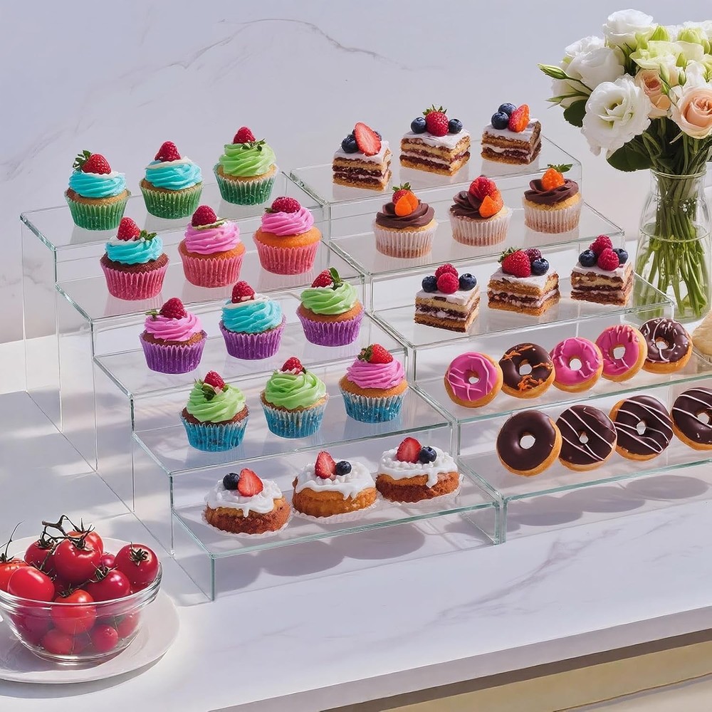 OVNTHYK Acrylic Risers 10 Pcs Clear Display