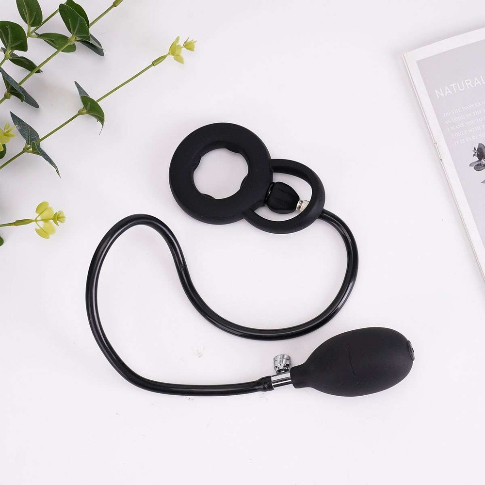 Inflatable Penis Ring Pump Male Enhancer Ejaculation Delay Cock Ring Erection