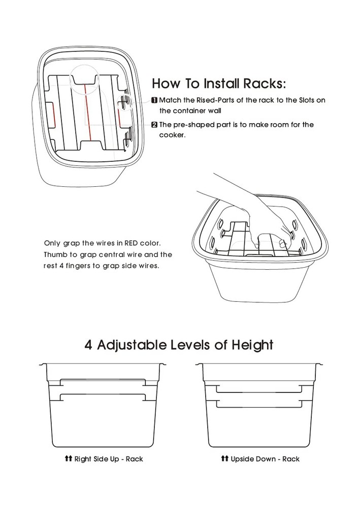 Versatile 12-Quart Sous Vide Container with Built-in Rack and Collapsible Hin