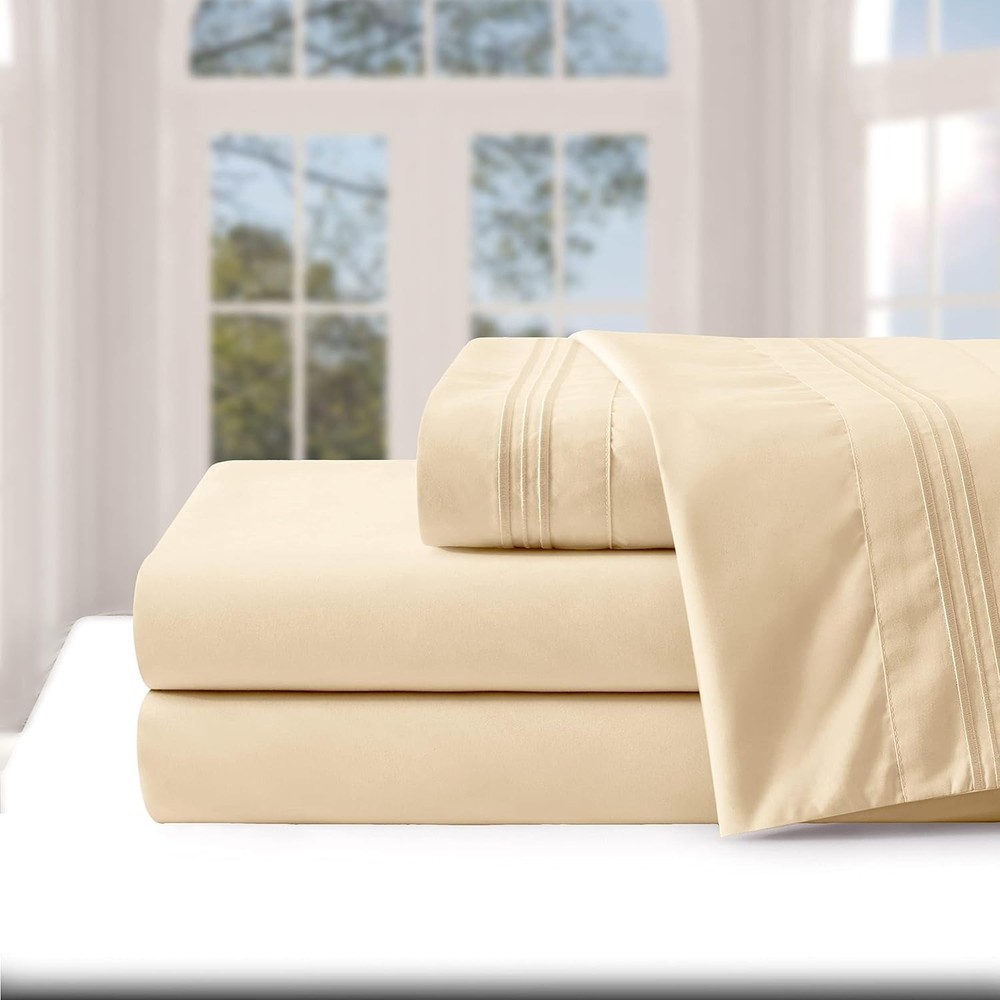 Extra Deep Pocket Queen Size Sheet Set -1800 Thread Count Sheets and Pillowcases
